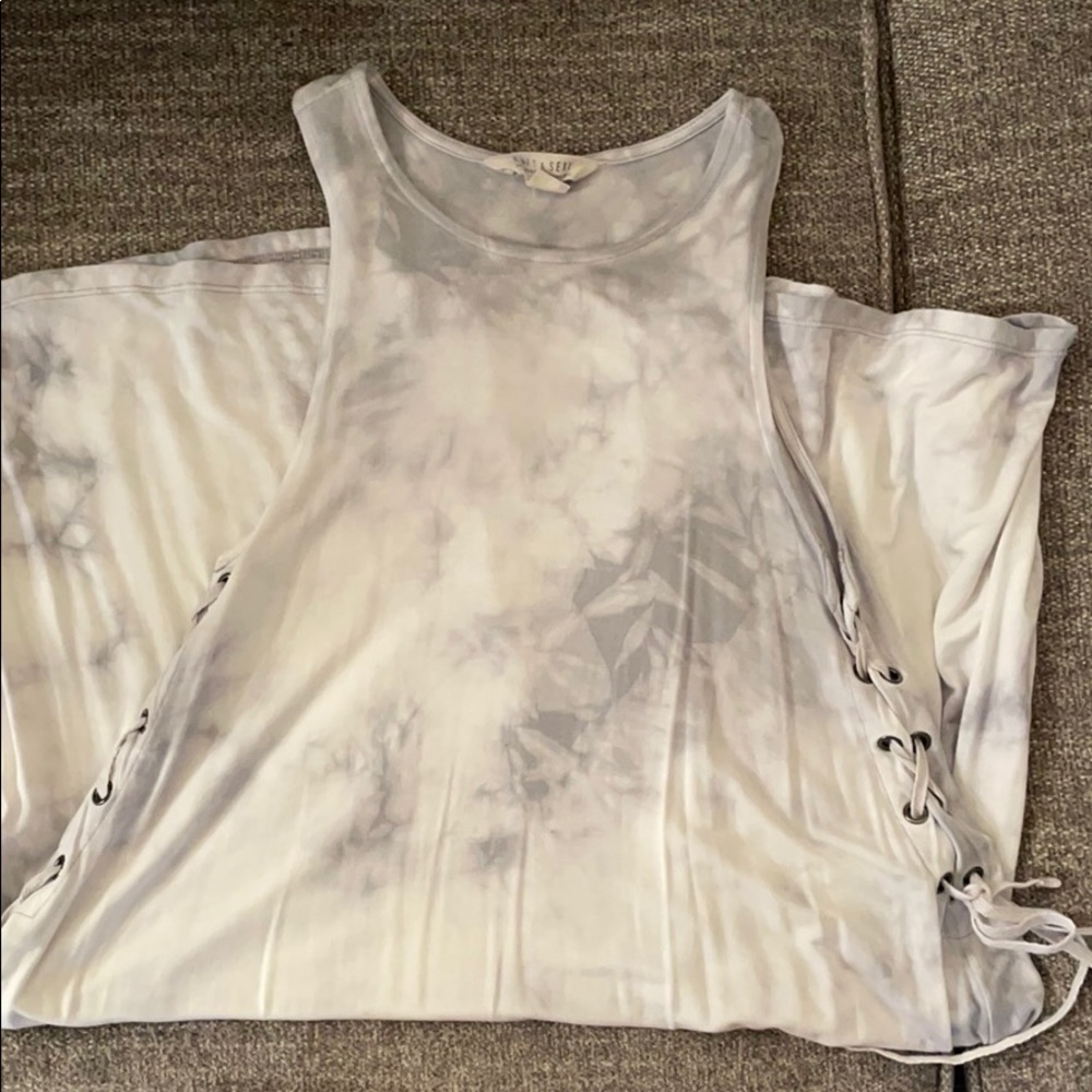 American Eagle Tie-dye gray and white dress